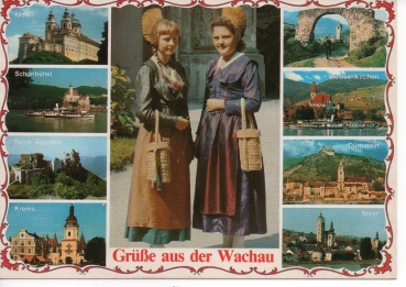 Ansichtskarte Grüße aus der Wachau, Kulturland Wachau, Niederösterreich - Mehrbildkarte